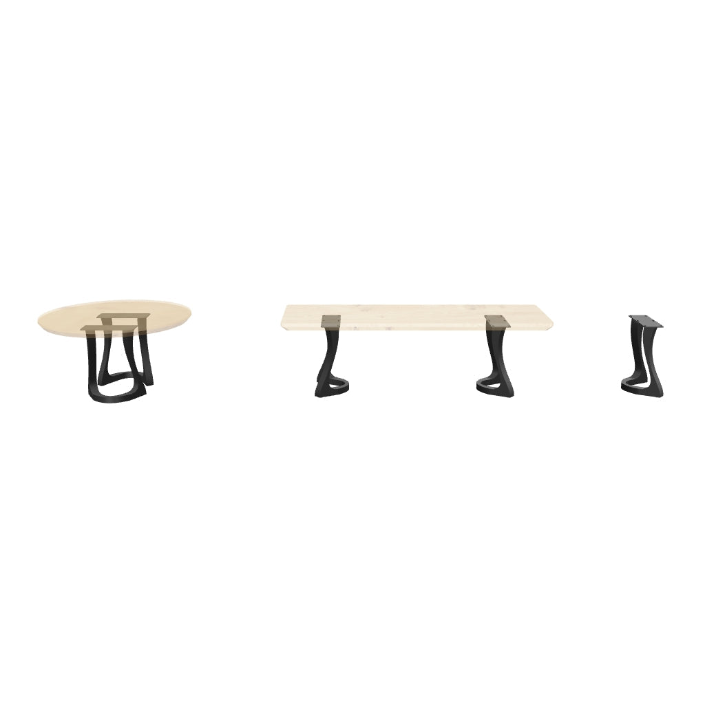 Bench Legs 117/130 Uzar 16" H for Live Edge Table Top, DIY Projects