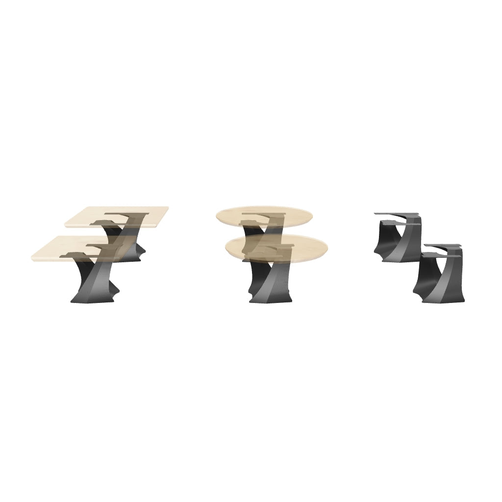 Coffee Table Base 121B Tulipe 16H Metal Elegant Furniture