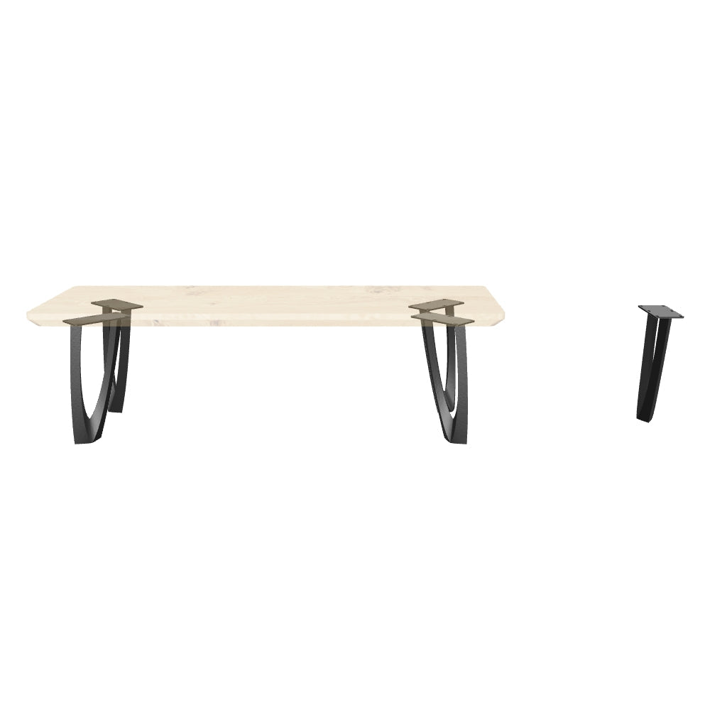 Bench Legs 123 Udo 16H Handcrafted Metal Furniture
