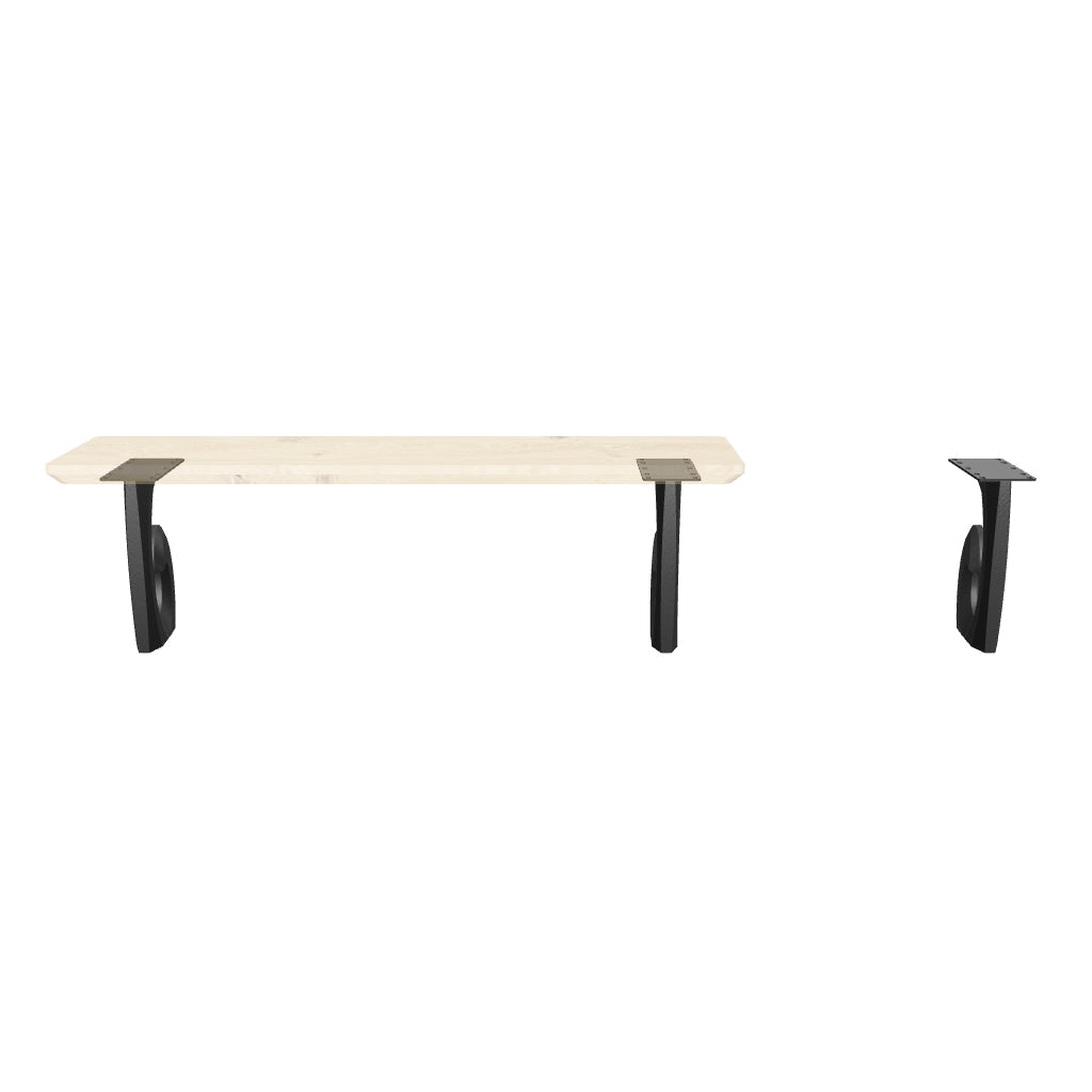 Bench Legs 124 Luma - 16H inch - Set of 2 pcs of Flowyline Design Coffee Table Base for DIY furniture dining home decor epoxy woodwork  furniture legs steel modern metal coffee table side table bench legs furniture feet walnut legs tapered upholstered bench bench legs metal bench legs bench legs metal work bench legs table bench legs modern bench legs bench table legs