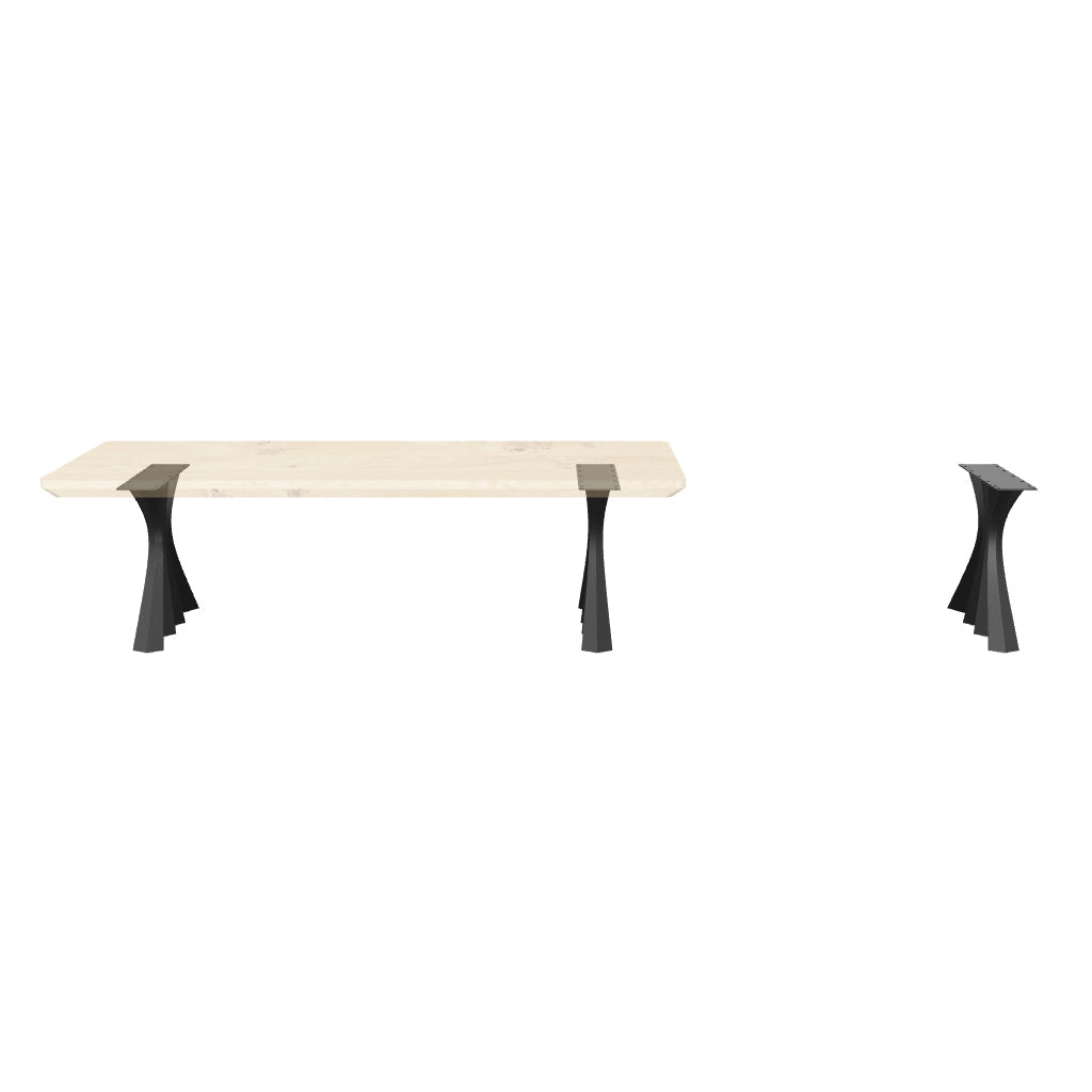 Bench Legs 126 Akro 16H for Live Edge Table Top