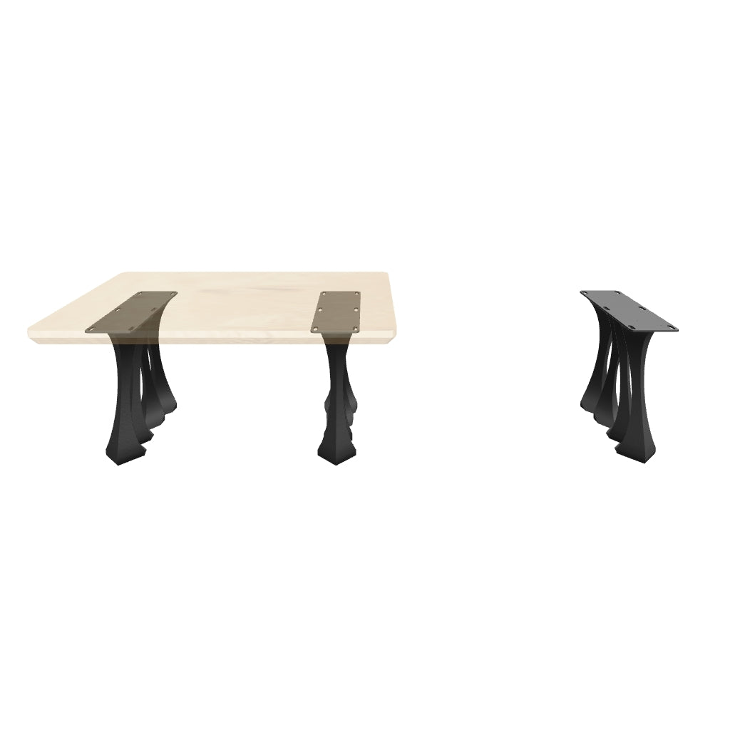 Coffee Table Legs 202 Radix 16H for Live Edge Tabletop