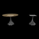 Black End Table Base 217 Lithe 20" H – minimalist single-piece pedestal base handcrafted from heavy-duty powder-coated steel in matte black. This metal side table base features a unique hollow design for gravel-filling to maximize stability and a sturdy foundation (600 lbs capacity; 15"L x 14.8"W). A premium DIY steel table base engineered to support a heavy live-edge tabletop, marble slab, or concrete top for nightstands and end tables.