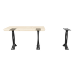 White background display of wooden end table paired with 219 Curva 20" H curved design metal legs for end table.