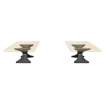 Metal Coffee Table Base 221 Xerxes 16" H – Scandinavian minimalist pedestal base handcrafted from heavy-duty powder-coated steel in matte black. This sleek metal coffee table base features a unique hollow design for gravel-filling to maximize stability and a sturdy foundation (500 lbs capacity; 23.6"L x 16"W). A premium DIY steel coffee table base engineered with an expansive 18" pre-drilled mounting plate to securely support a heavy live-edge tabletop, thick marble slab, or wood coffee table top.