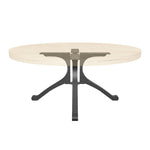Metal Coffee Table Base 228 Wishbone 16" | 16.5" H – Mid-Century modern interlocking table base set available in a 3-piece or 4-piece configuration. Handcrafted from heavy-duty powder-coated steel in matte black, this metal coffee table base creates a geometric sturdy foundation (500 lbs capacity). A premium DIY steel table base engineered to support a heavy live-edge tabletop, round wood top, or marble slab in modern living rooms.