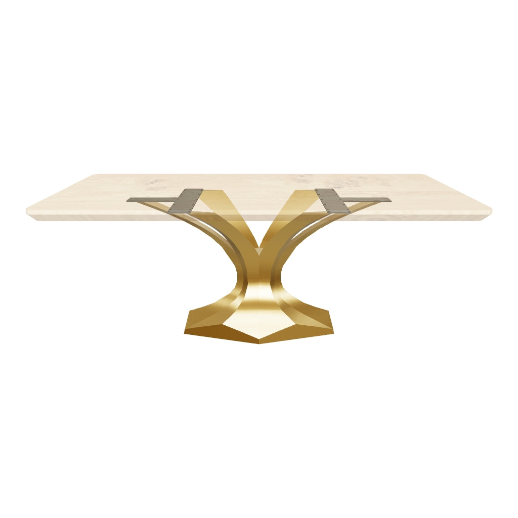 Gold Table Base 304 Dentro 28H for Luxurious Round Tabletop