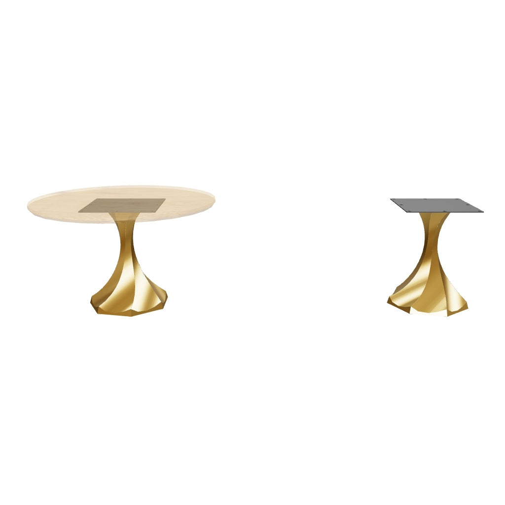 Gold Table Base 311 Lithe 28H Handmade Brass Metal