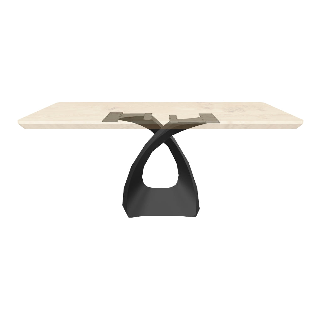 Black Metal Table Base 323 Tulipe 28" H – Mid-Century modern pedestal base featuring a graceful, sculptural silhouette handcrafted from heavy-duty powder-coated steel in matte black. This artisanal metal dining base features a unique hollow design for gravel-filling to maximize stability and an ultra-sturdy foundation (1,000 lbs capacity) available in 24"L (323S) or 32"L (323B) configurations. A premium DIY steel table base engineered with precision-drilled mounting plates to securely support a heavy live-e