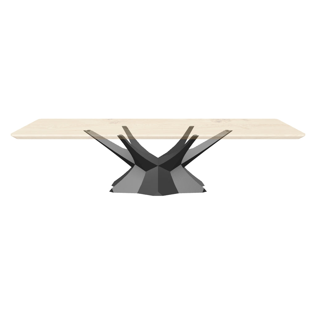Table Base 324 Kruna 28H for Woodworking, Live Edge Top