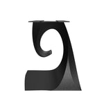 Black Metal Table Base 326 Crest 28" H – Minimalist modern pedestal base featuring an organic silhouette handcrafted from heavy-duty powder-coated steel in matte black. This sculptural metal dining base features a unique hollow design for gravel-filling to maximize stability and an ultra-sturdy foundation (1,000 lbs capacity; 23.6"L x 20.2"W). A premium DIY steel table base engineered with a precision-drilled mounting plate to securely support a heavy live-edge tabletop, marble slab, or wood dining top.