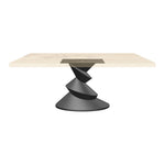 Metal Table Base 340 | 340S Horix 28.5" H – dynamic forward-leaning pedestal base in matte black powder-coated steel. This heavy-duty sculptural metal base provides an oval sturdy foundation (1,000 lbs capacity) in two sizes: Model 340 (16"x16") and Model 340S (34"x18"). A premium DIY steel table base engineered for a heavy live-edge tabletop, marble slab, or wood top.