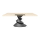 Metal Table Base 340 | 340S Horix 28.5" H – dynamic forward-leaning pedestal base in matte black powder-coated steel. This heavy-duty sculptural metal base provides an oval sturdy foundation (1,000 lbs capacity) in two sizes: Model 340 (16"x16") and Model 340S (34"x18"). A premium DIY steel table base engineered for a heavy live-edge tabletop, marble slab, or wood top.