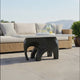 Metal End Table Base 802S Elephas 20" H – sculptural elephant-inspired pedestal base handcrafted from powder-coated steel. This sturdy metal base provides a solid foundation for custom side tables, nightstands, and entryway accent tables. A perfect DIY furniture base, metal coffee table base, and pedestal table base for minimalist or farmhouse interiors, designed as a heavy-duty steel table base for stone, glass, or wood tops.