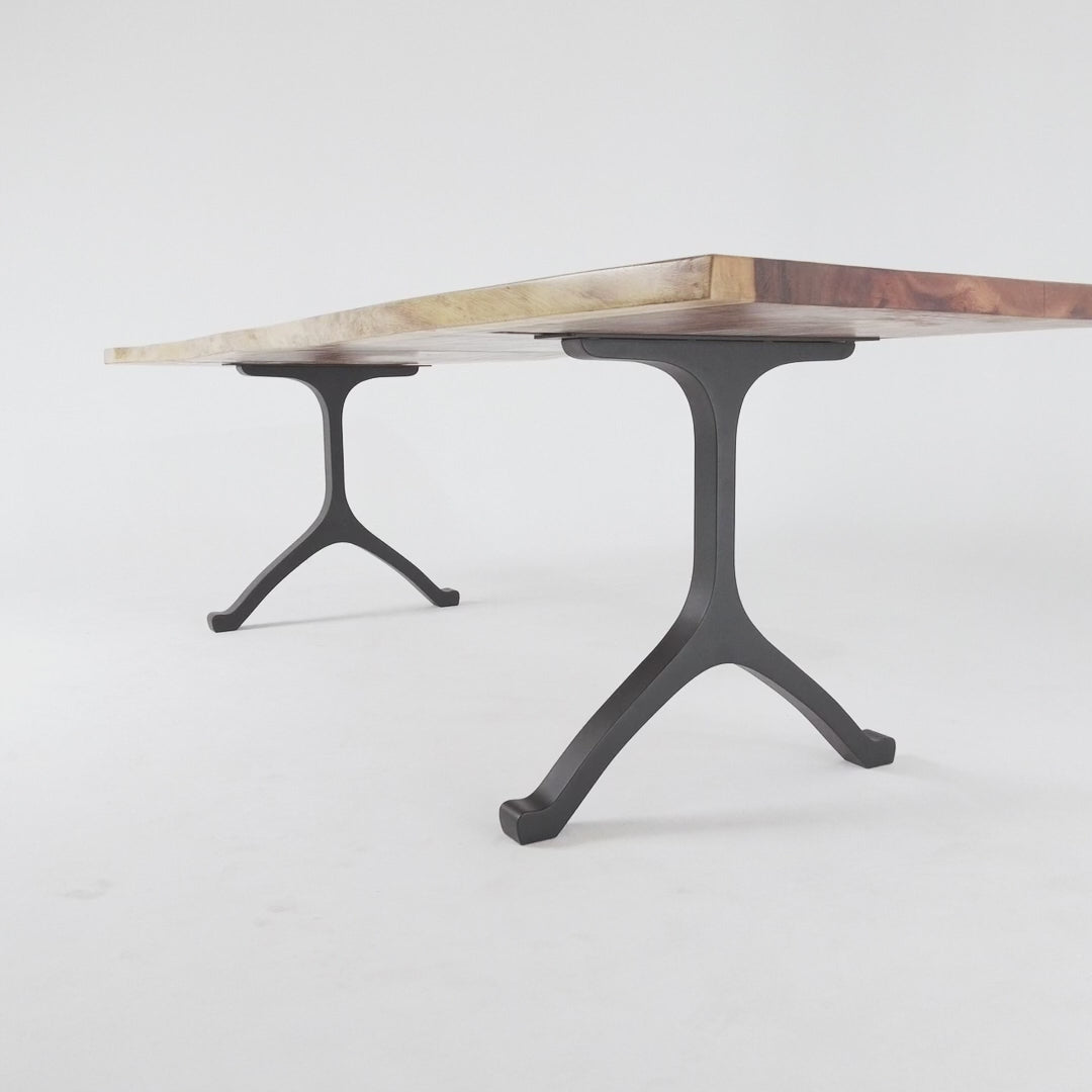 Metal Table Legs, Steel Pedestal Base 🚩 DIY dining room furniture in unique Flowyline for epoxy live edge top walnut wood slab curved shape bench Handmade modern kitchen mid century dining room idea industrial custom frame Black wooden desk antique woodworking decorative wrought iron hairpin ebay Wayfair Amazon ikea
