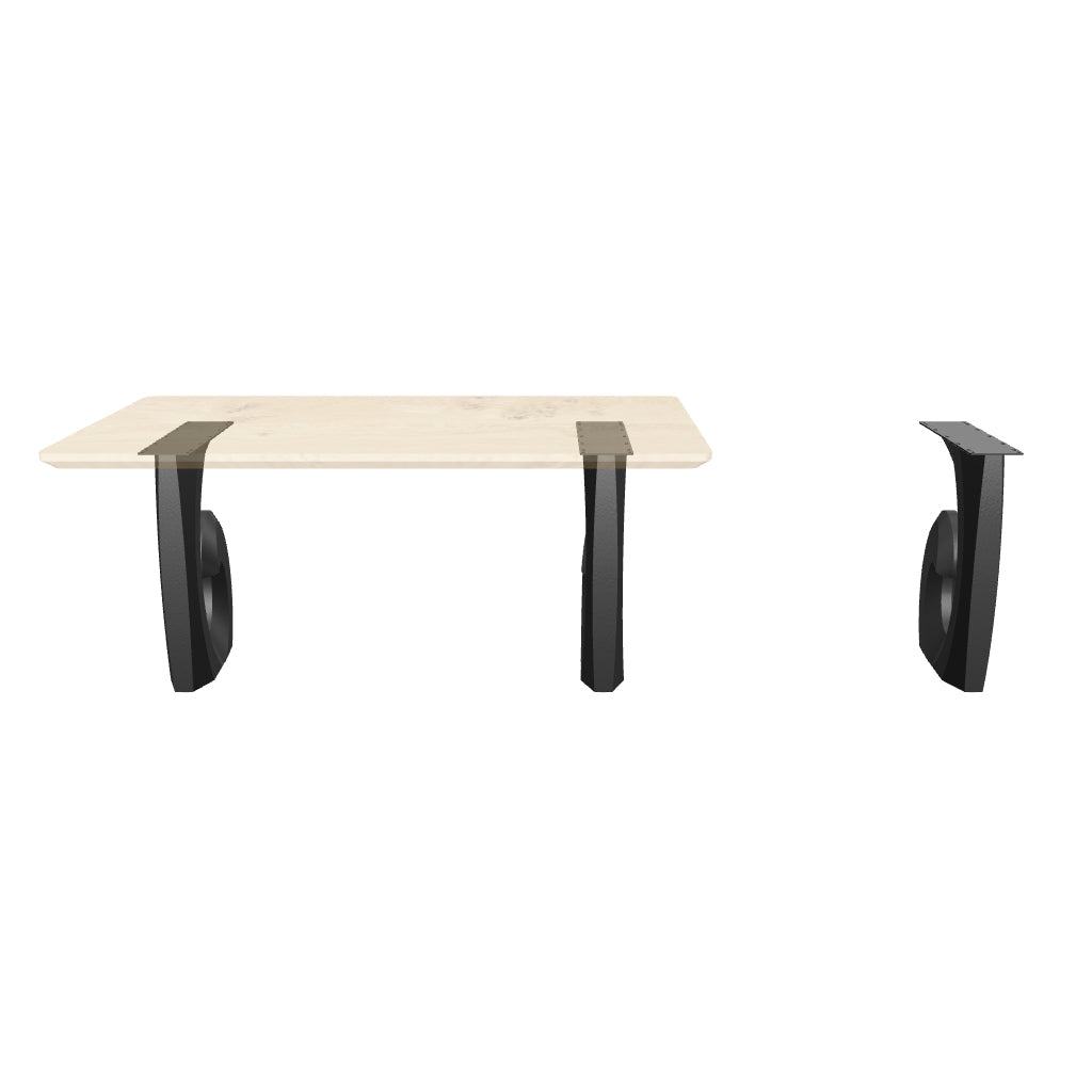 Table Legs 406 Luma 28H for Modern Dining with Live Edge Tabletop