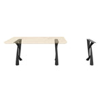 Black Metal Table Base 411 | 447 Draco 28" H – Industrial modern table base set (2 pieces) handcrafted from heavy-duty powder-coated steel in matte black. These architectural metal dining bases provide an ultra-sturdy foundation (1,000 lbs capacity) available in 25.5"L (Draco 411) or 20"L (Draco 447) configurations. A premium DIY steel table base engineered with wide, precision-drilled mounting plates to securely support a heavy live-edge tabletop, marble slab, or wood dining top.