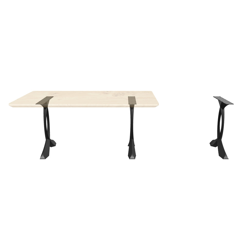 418 Curva 28" H Dining Table Curved Legs