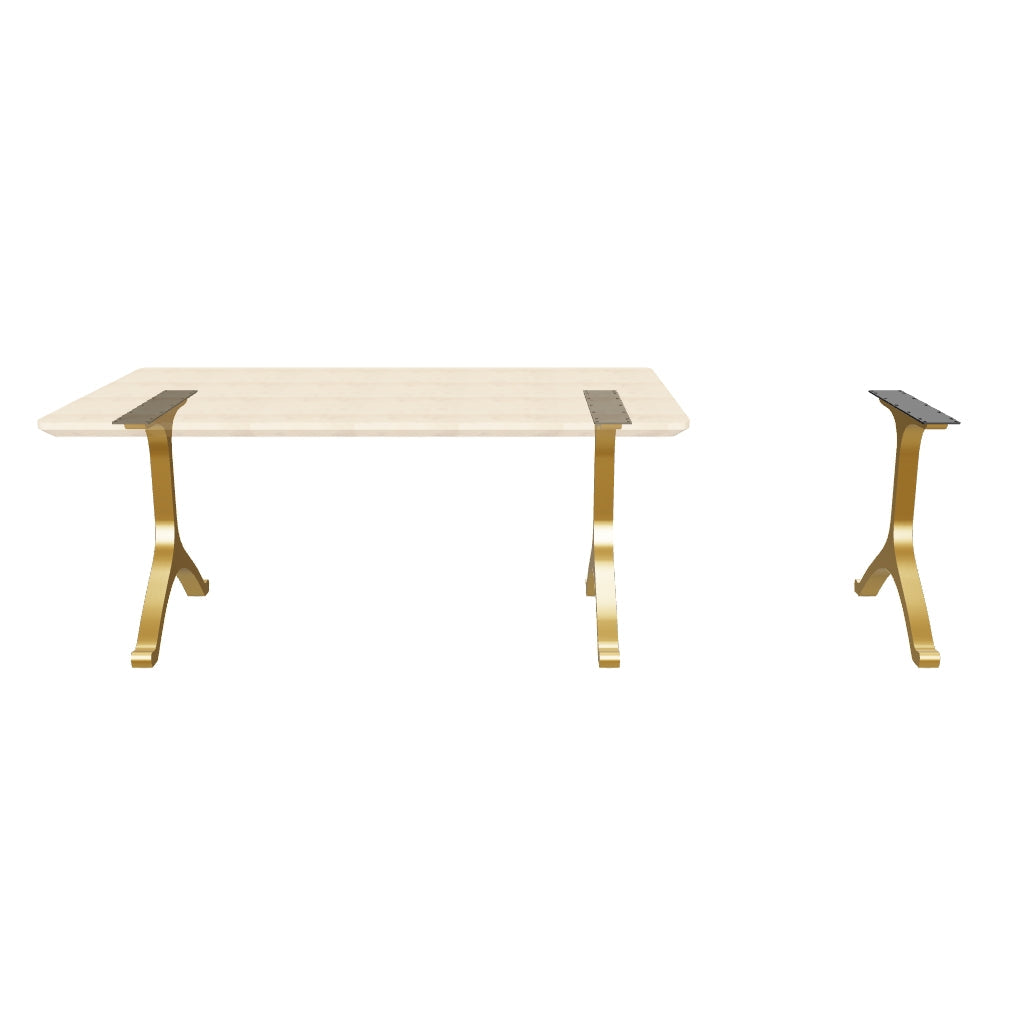 Gold Table Legs 430 Wishbone 28H DIY Brass Furniture