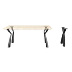 Black Metal Desk Base 503 Seung 28" H – Scandinavian-inspired desk base set (4 pieces) featuring a refined, minimalist profile handcrafted from heavy-duty powder-coated steel in matte black. These architectural metal desk bases provide an ultra-sturdy foundation (1,000 lbs capacity; 4.6"L x 3.4"W). A premium DIY steel desk base engineered with a precision-drilled mounting plate to securely support a heavy live-edge tabletop, marble slab, or wood desk top.