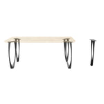 Black Metal Desk Base 505 Udo 28.2" H – Modern industrial desk base set (4 pieces) featuring a clean, minimalist silhouette handcrafted from heavy-duty powder-coated steel in matte black. These architectural metal desk bases provide an ultra-sturdy foundation (1,000 lbs capacity; 3.6"L x 2.7"W). A premium DIY steel desk base engineered with a precision-drilled 9.6" x 4.3" mounting plate to securely support a heavy live-edge tabletop, marble slab, or wood desk top.