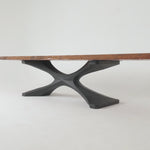 Metal Table Base - 306 Xerxes - 70, 27, 28H inch; dining table steel; table base mid century modern; iron table base; flowyline design; table legs; pedestal table base; coffee round base for table top