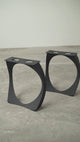 Industrial style bench with metal legs – strong steel frame for live edge wood top