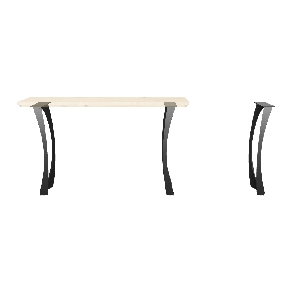 603 Cleo 34.3" H counter table with sculptural black counter metal table legs AR