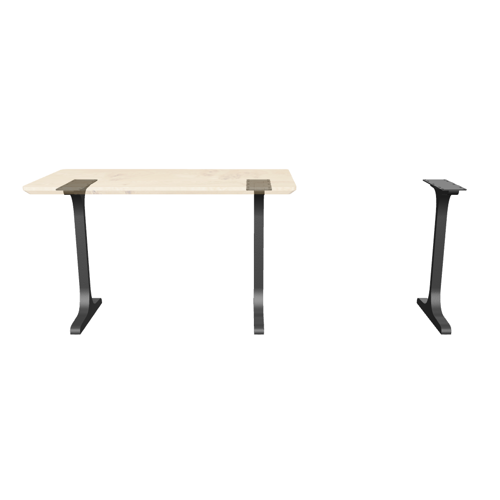 AR Product display of counter table and its 613 Wineglass 34" H detachable metal counter table legs on a white background.