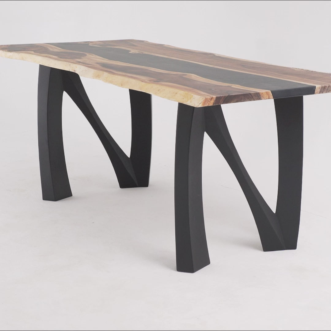 Metal Table Legs - 407 Norah - 24W, 28H inch - Set of 2 pcs metal table legs steel table legs modern coffee table kitchen and dining flowyline design outdoor furniture woodwork dining table handmade furniture rustic dining table reclaimed table industrial & rustic style heavy duty