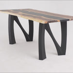 Metal Table Legs - 407 Norah - 24W, 28H inch - Set of 2 pcs metal table legs steel table legs modern coffee table kitchen and dining flowyline design outdoor furniture woodwork dining table handmade furniture rustic dining table reclaimed table industrial & rustic style heavy duty