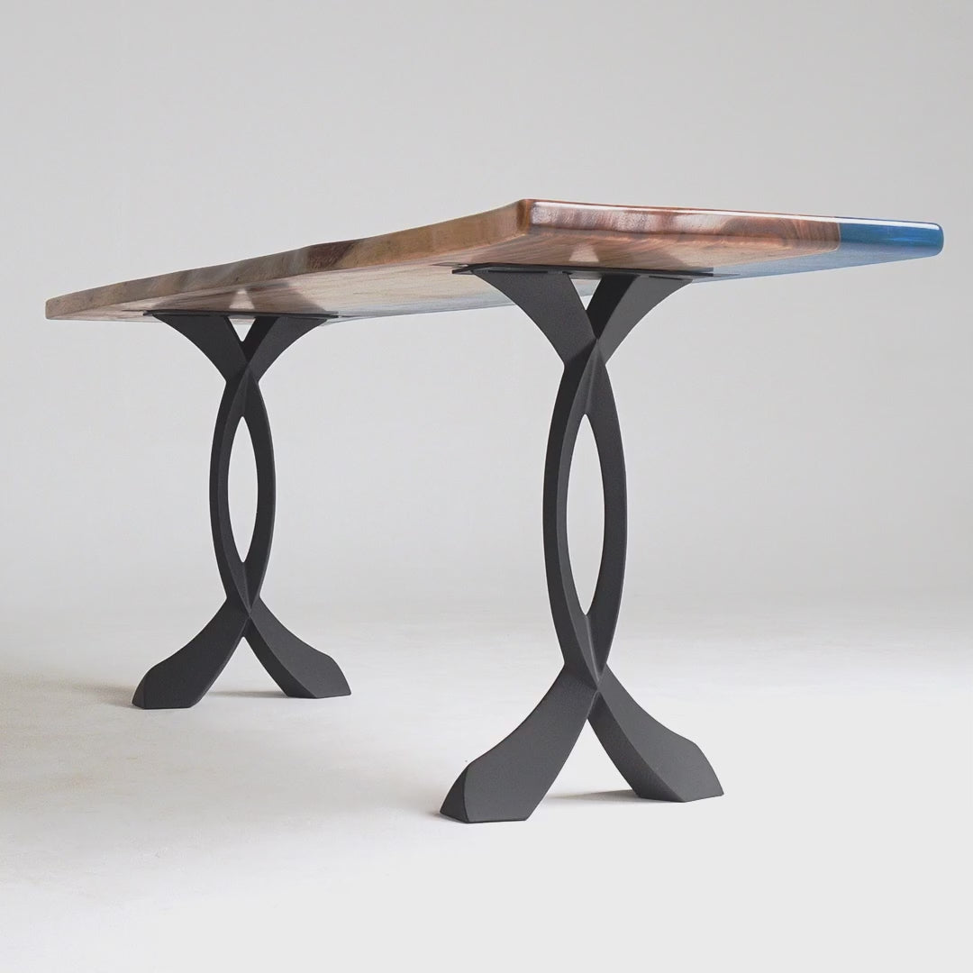 Metal Console Table Legs - 207 Curva - 16W, 28H inch - Set of 2 pcs metal table legs console table legs Furniture Legs counter table side table legs handmade furniture media console Wood entryway table flowyline design round counter height table