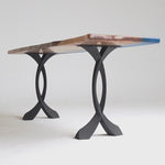 Metal Console Table Legs - 207 Curva - 16W, 28H inch - Set of 2 pcs metal table legs console table legs Furniture Legs counter table side table legs handmade furniture media console Wood entryway table flowyline design round counter height table