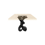Black Metal Table Base 336 Onda 28.4" H – Contemporary organic pedestal base handcrafted from heavy-duty powder-coated steel in matte black. This sculptural metal dining base features a unique wave-inspired silhouette and a sturdy foundation (1,000 lbs capacity; 27.6"L x 20"W). A premium DIY steel table base engineered with a precision-drilled 20" x 4.3" mounting plate to securely support a heavy live-edge tabletop, marble slab, or wood dining top.