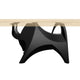 Metal Table Base 803 Bullos 28.5" H – bold bull-inspired pedestal base handcrafted from heavy-duty powder-coated steel in matte black. This sculptural metal base features powerful muscular curves and a wide sturdy foundation (1,000 lbs capacity), perfect for large custom dining tables, designer cafes, or boutique displays. A premium DIY furniture base and heavy-duty steel table base designed for marble, glass, or wood tops in industrial, minimalist, and Scandinavian interiors.