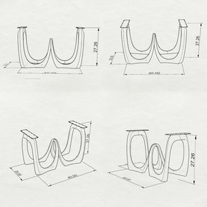Black Metal Table Base 332 Atlas 28" H – Sculptural pedestal base featuring a dynamic, twisted spiral design handcrafted from heavy-duty powder-coated steel in matte black. This artisanal metal dining base provides an ultra-sturdy foundation (1,000 lbs capacity; 40"L x 20"W). A premium DIY steel table base engineered with a precision-drilled 17.2" x 4.3" mounting plate to securely support a heavy live-edge tabletop, marble slab, or wood dining top.