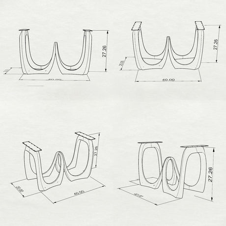 Black Metal Table Base 332 Atlas 28" H – Sculptural pedestal base featuring a dynamic, twisted spiral design handcrafted from heavy-duty powder-coated steel in matte black. This artisanal metal dining base provides an ultra-sturdy foundation (1,000 lbs capacity; 40"L x 20"W). A premium DIY steel table base engineered with a precision-drilled 17.2" x 4.3" mounting plate to securely support a heavy live-edge tabletop, marble slab, or wood dining top.