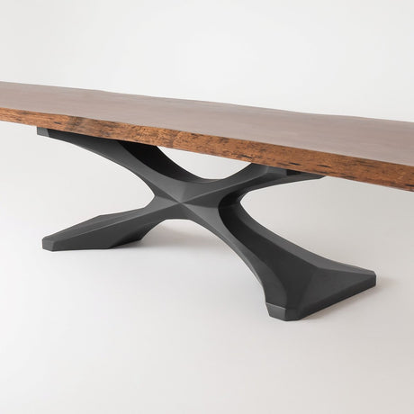 Metal Table Base - 306 Xerxes - 70, 27, 28H inch; dining table steel; table base mid century modern; iron table base; flowyline design; table legs; pedestal table base; coffee round base for table top