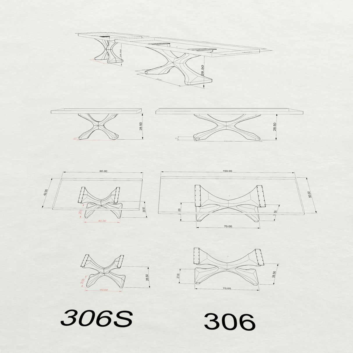 Metal Table Base - 306 Xerxes - 70, 27, 28H inch; dining table steel table base mid century modern iron table base flowyline design table legs pedestal table base coffee round base for table top flowylinedesign