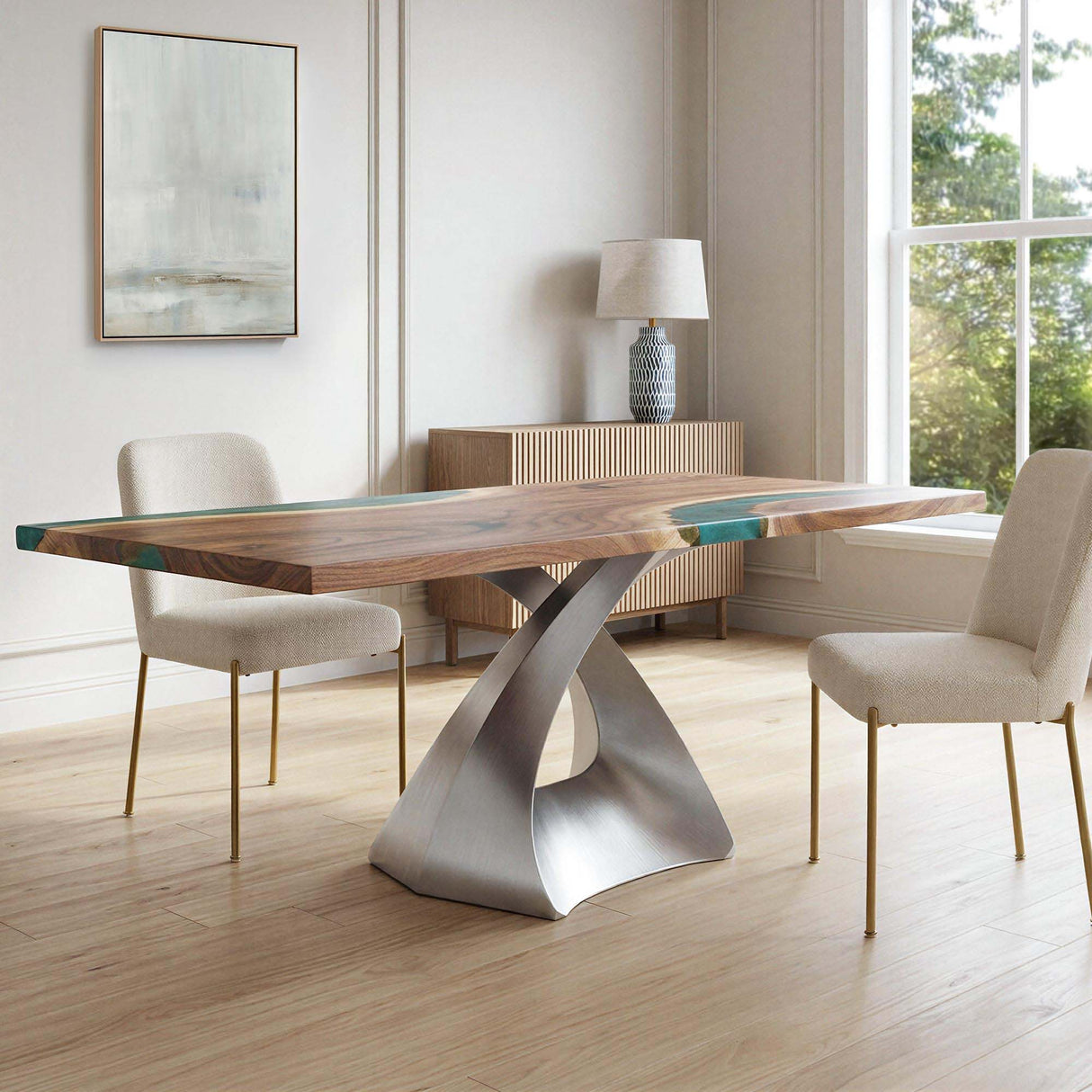 Silver Table Base 307 Tulipe 28H Luxurious Furniture round marble dining table with silver base marble table silver base