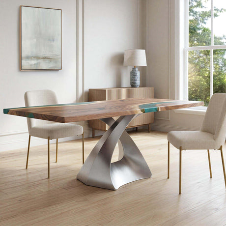Silver Table Base 307 Tulipe 28H Luxurious Furniture round marble dining table with silver base marble table silver base
