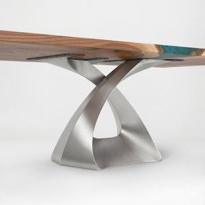 Silver Table Base 307 Tulipe 28H Luxurious Furniture round marble dining table with silver base marble table silver base