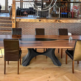 Metal Table Base - 310 Hoshi - 50, 21, 28H inch metal table legs table base steel mid century modern Pedestal stand kitchen base for table top trestle table base granite iron flowyline design home and living industrial and rustic style heavy duty