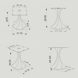 Table Base 311 Lithe 28H Tulip Metal Design Furniture table legs table base furniture legs mid century modern base for table top pedestal table base Round dining and kitchen side table Round Dining Base living room glass table base home and living industrial and rustic style heavy duty