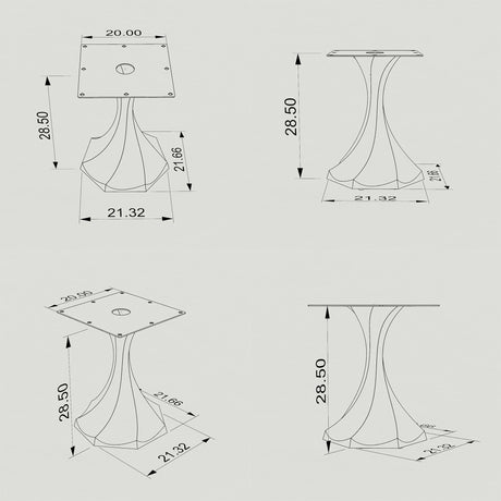 Table Base 311 Lithe 28H Tulip Metal Design Furniture table legs table base furniture legs mid century modern base for table top pedestal table base Round dining and kitchen side table Round Dining Base living room glass table base home and living industrial and rustic style heavy duty