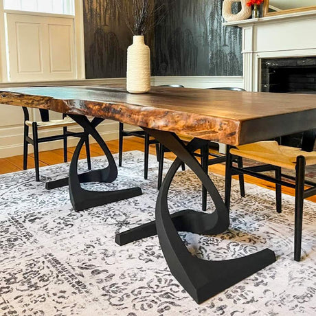 Metal Table Base - 315 Mamba - 20W, 28H inch round dining table base mid century modern Pedestal stand kitchen pedestal table base base for table top steel oval glass granite home and living industrial and rustic style heavy duty