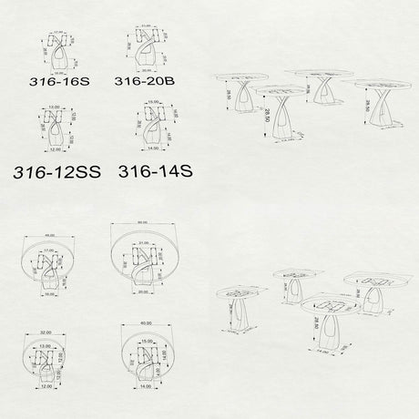 Black Metal Table Base 316S Tulipe 28" H – Mid-Century modern pedestal base handcrafted from heavy-duty powder-coated steel in matte black. This sculptural metal dining base features a unique hollow design for gravel-filling to maximize stability and a sturdy foundation (1,000 lbs capacity) available in five square base widths: 12", 14", 16", 20", or 23". A premium DIY steel table base engineered with expansive pre-drilled mounting plates to securely support a heavy live-edge tabletop, marble slab, or wood 