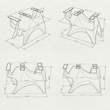 technical drawing of a chair with dimensions on a white background