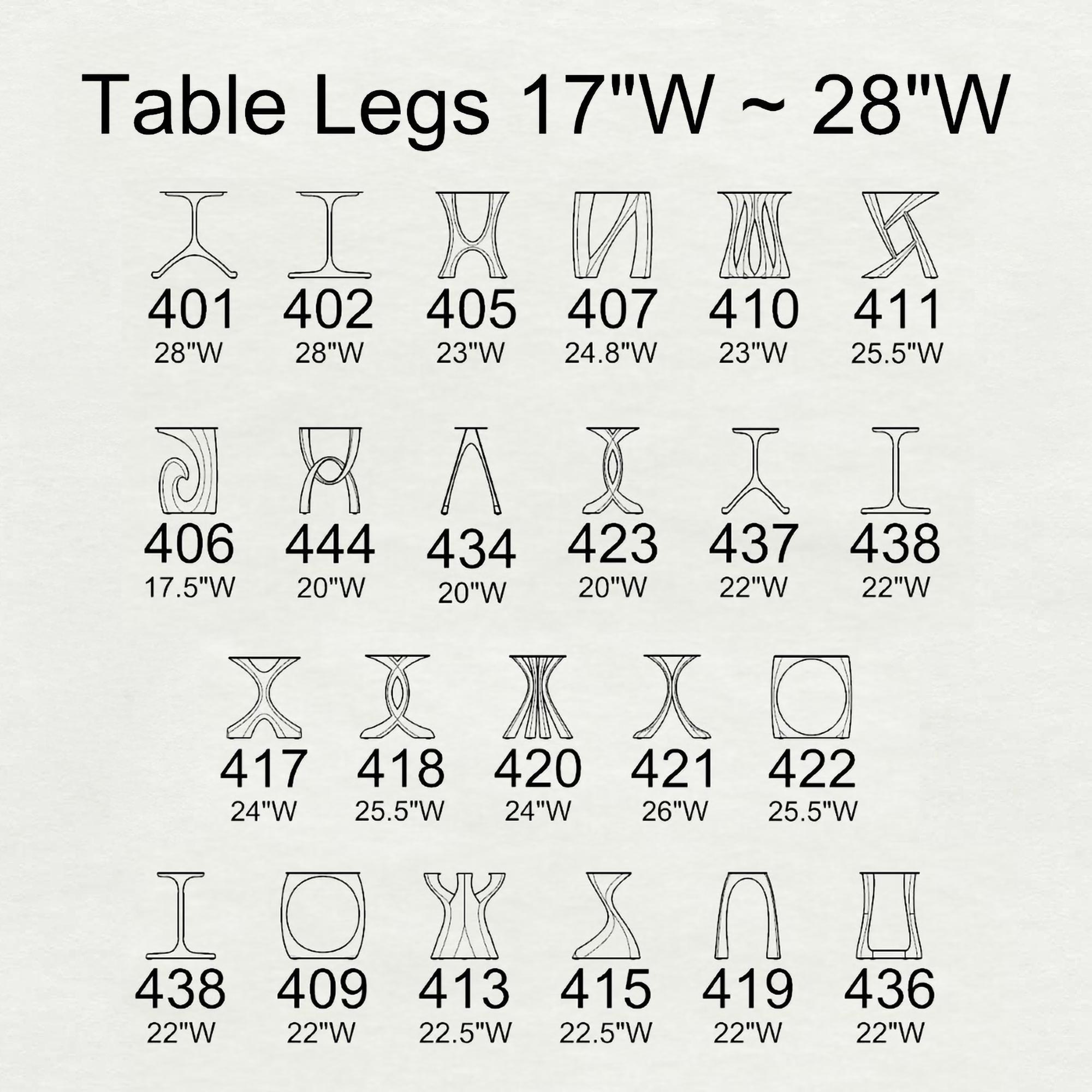 Metal Table Legs 418 Curva 28
