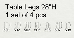 Metal Table Legs - 507 Yami - 4W, 28H inch - Set of 4 pcs metal table legs desk legs dining table steel table base woodworking furniture legs handmade furniture industrial live edge office desk flowyline design industrial & rustic style heavy duty flowyline design